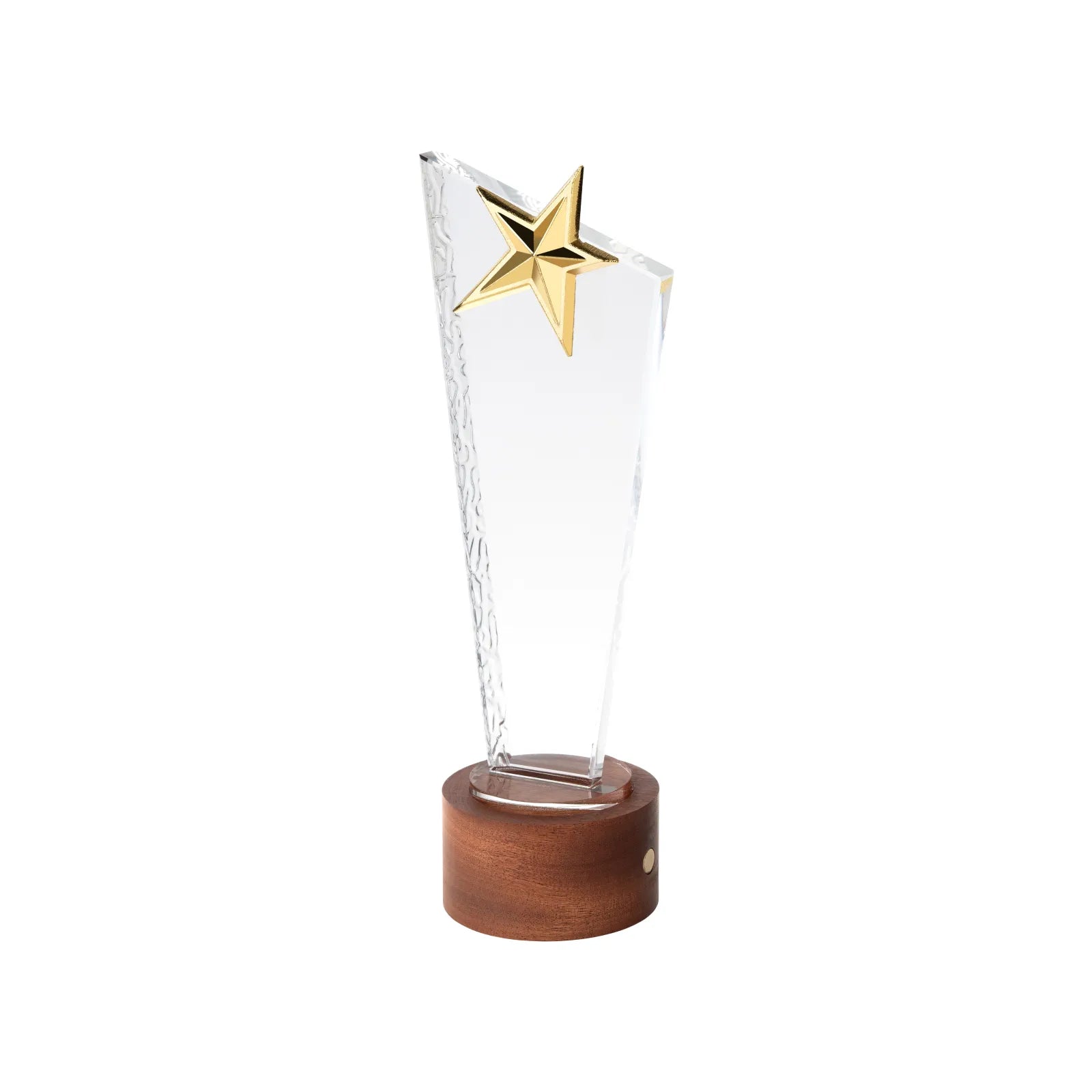 Star topped k5 crystal trophy with black walnut base 01