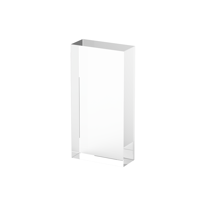 Thin rounded rectangular k9 crystal 02