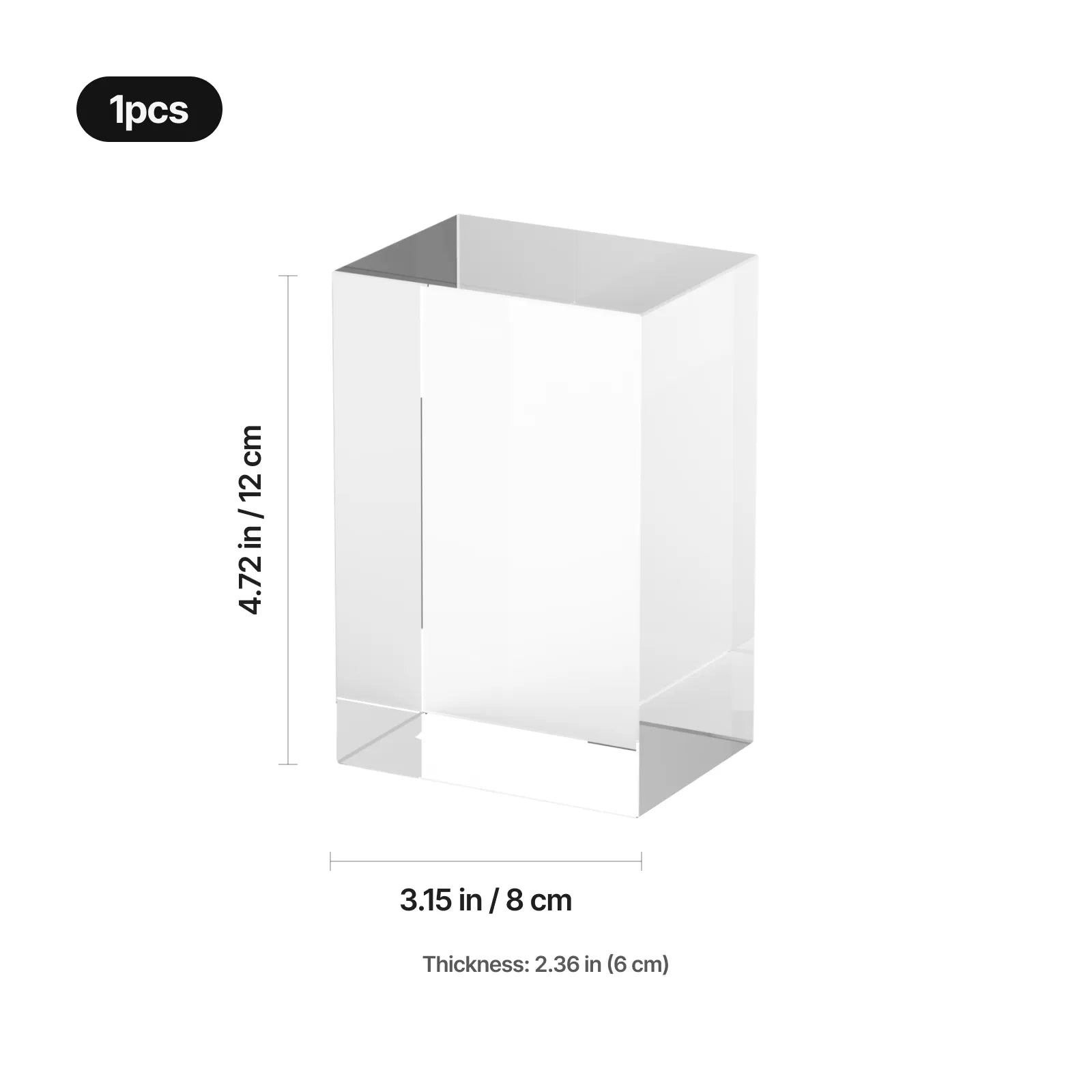 Thin rounded square k9 crystal 02