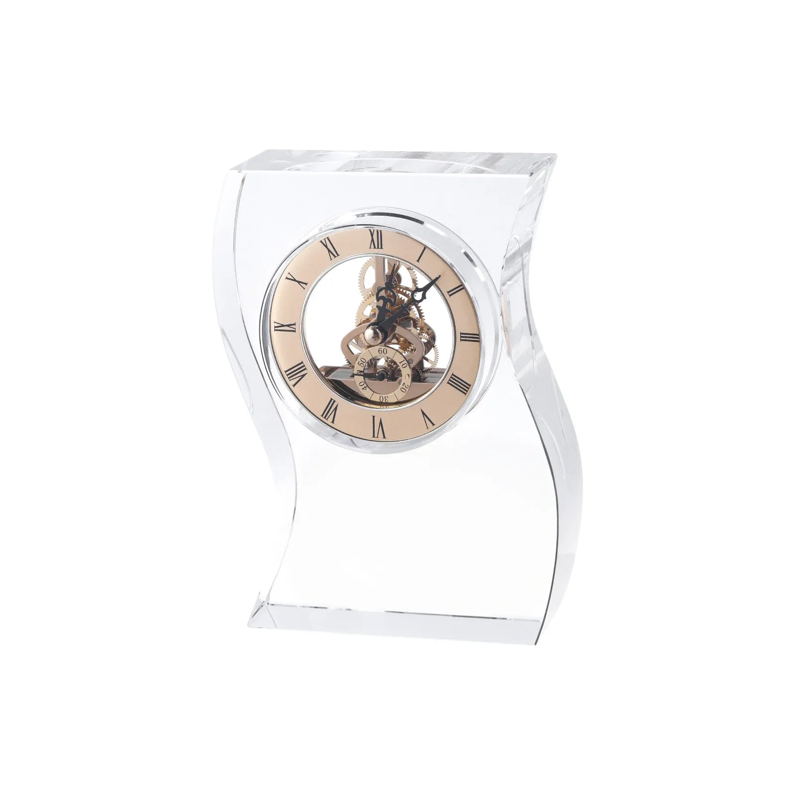Wavy shaped k9 crystal with clock 01