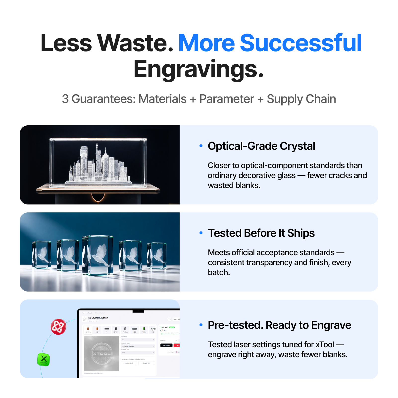 Why choose xtool selected glass crystal