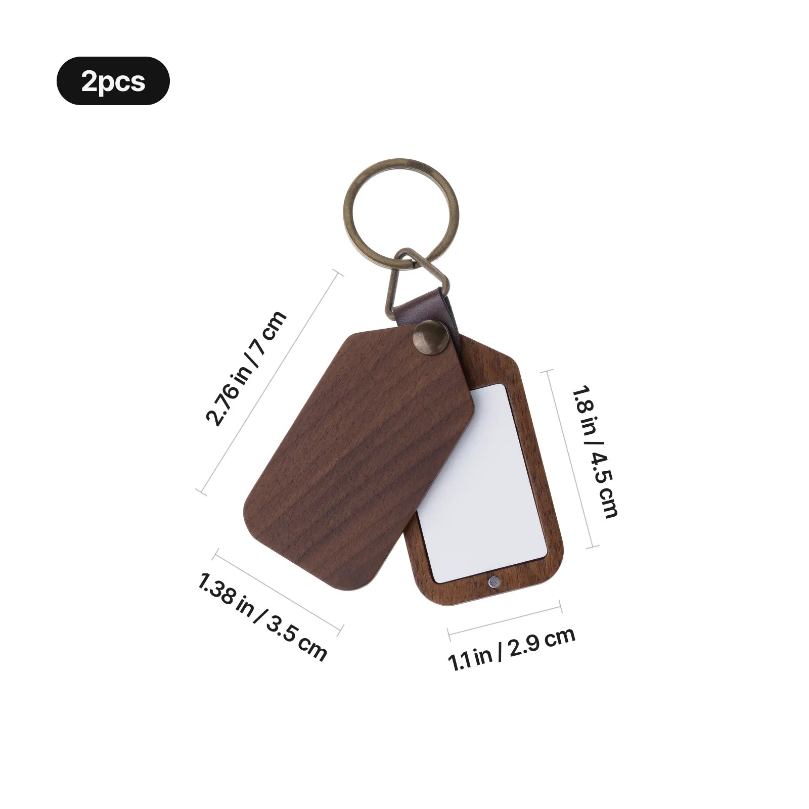 Wooden keychain with sublimation aluminum sheet 02