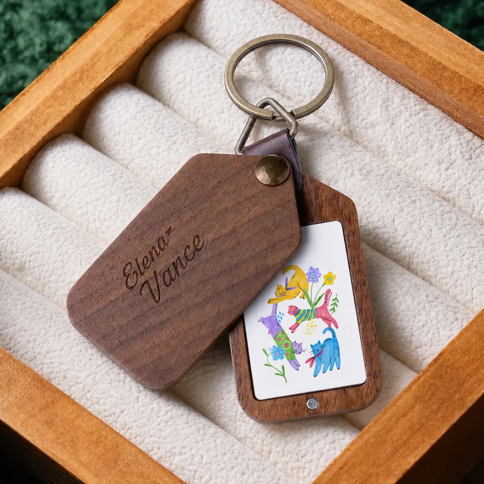 Wooden Keychain with Sublimation Aluminum Sheet (2pcs)