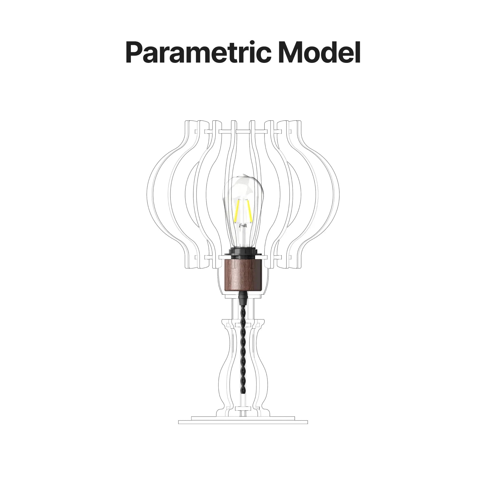 Wooden petal diy table lamp kit 03