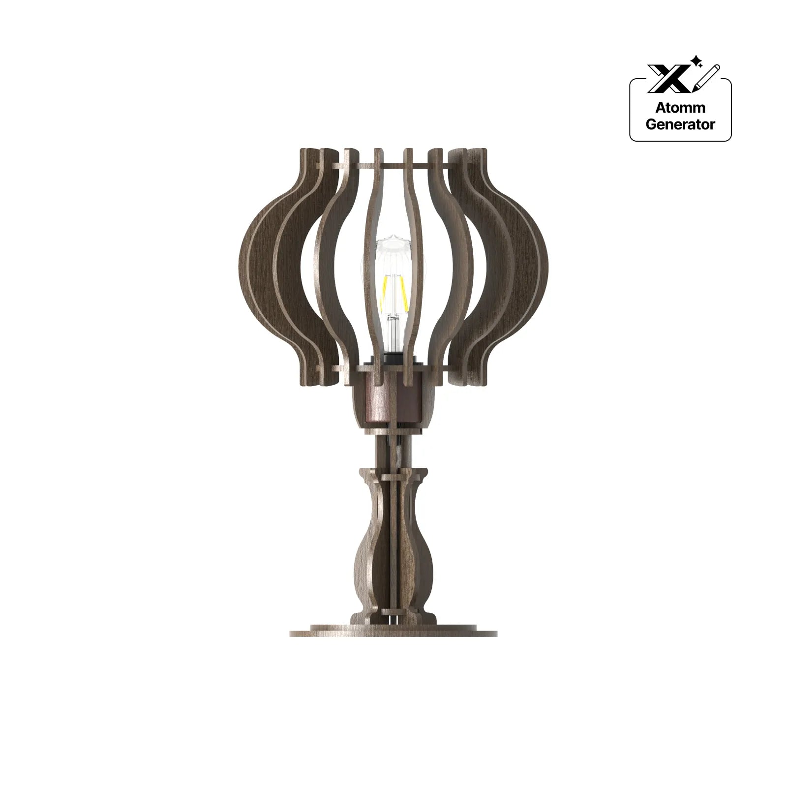 Wooden petal diy table lamp kit 07