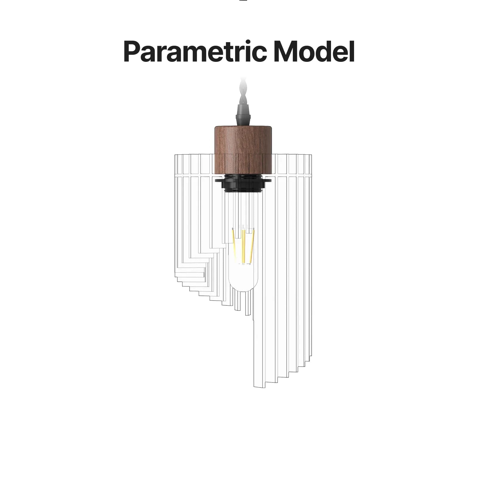Wooden spiral diy pendant lamp kit 02