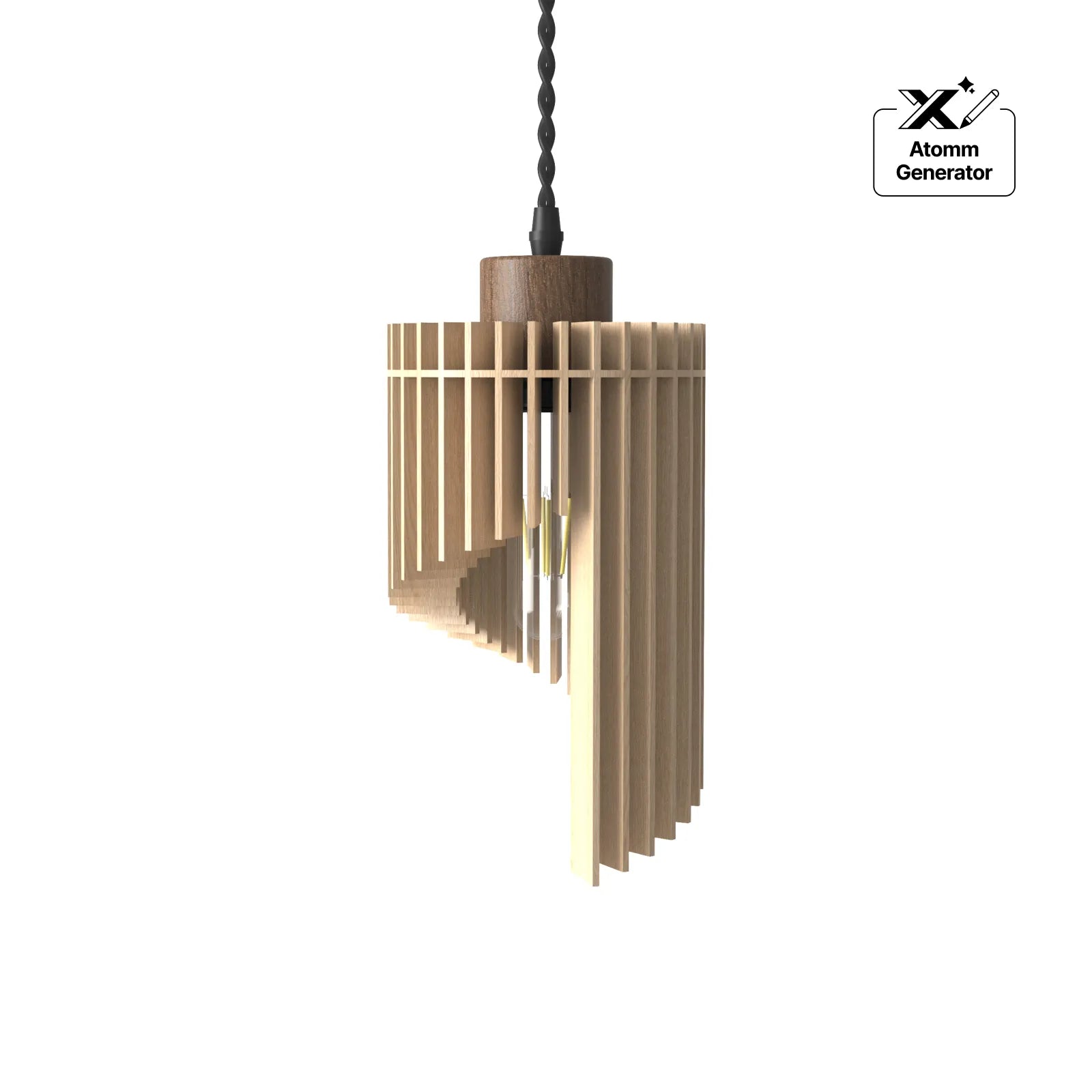 Wooden spiral diy pendant lamp kit 09