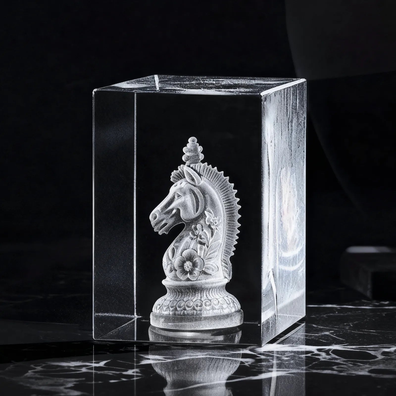 Xtool 3d laser engraved crystal chess piece inner engraving