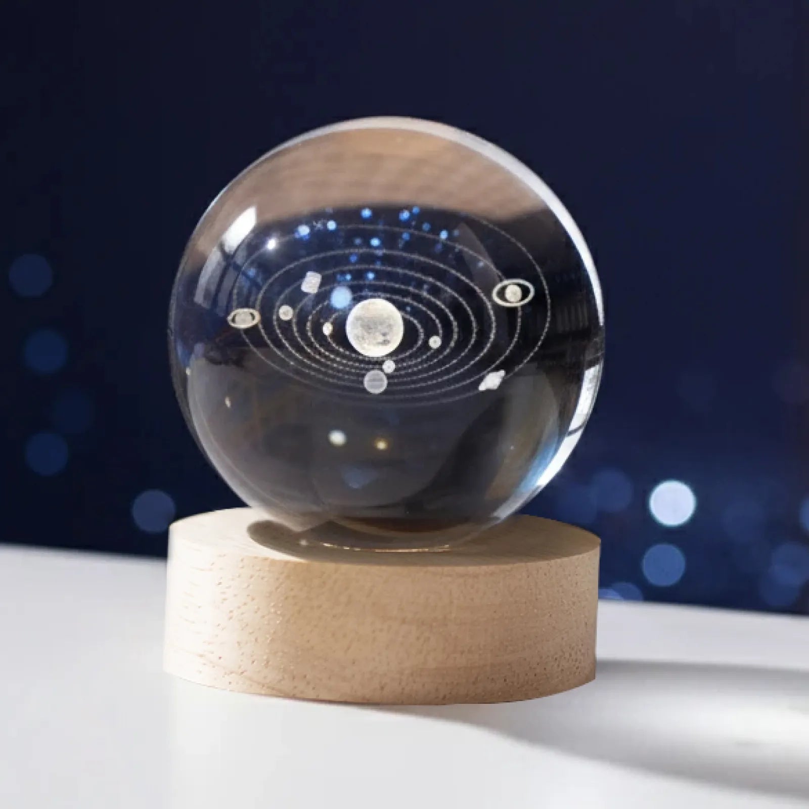 Xtool laser engraved k9 glass galaxy crystal ball