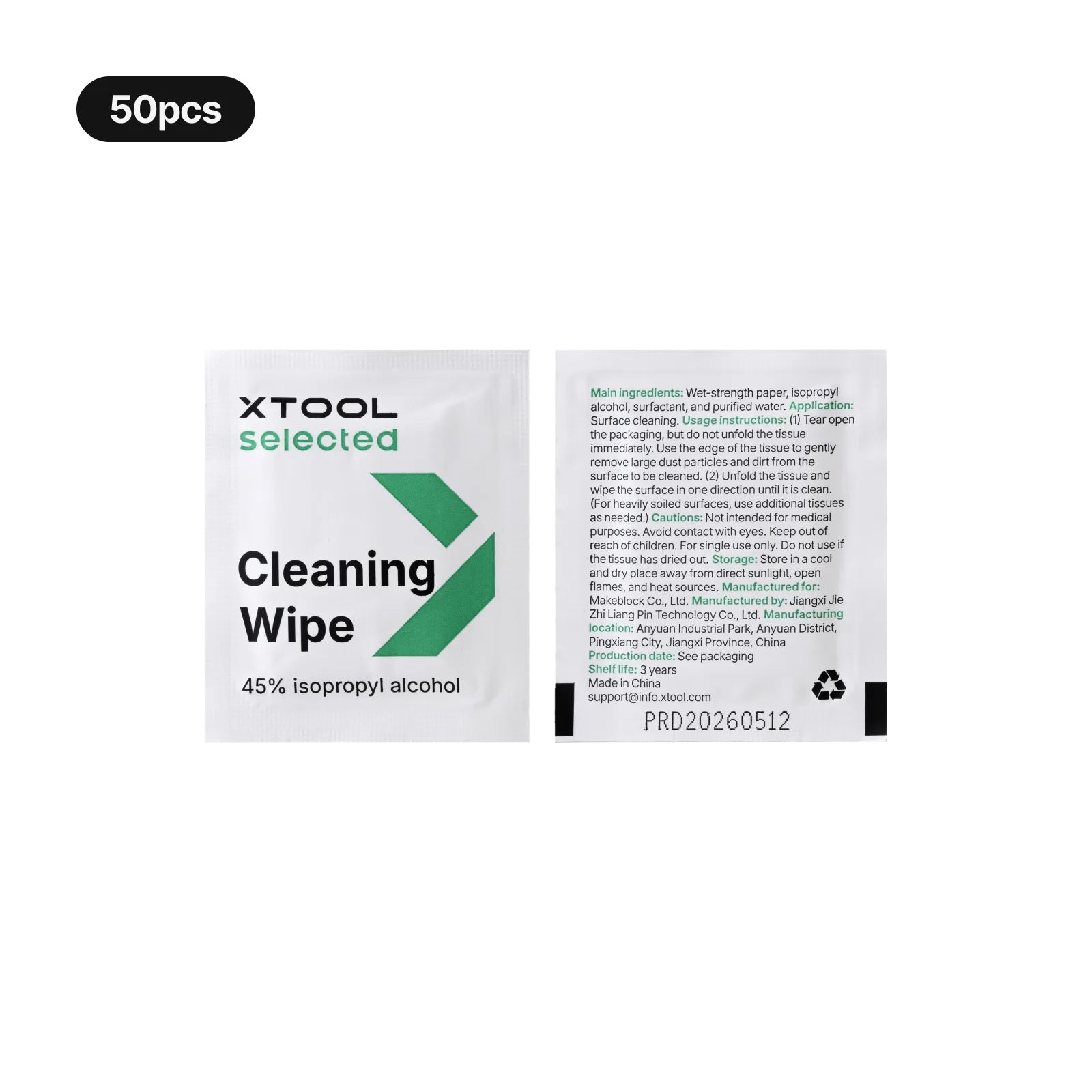 Xtool selected cleaning wipes 50pcs 02