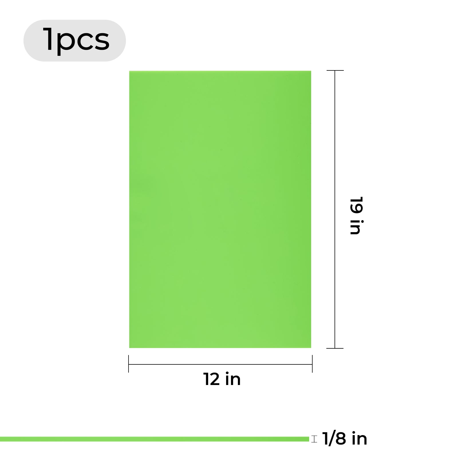dimensions of green glossy acrylic plexiglass sheet for laser cutting