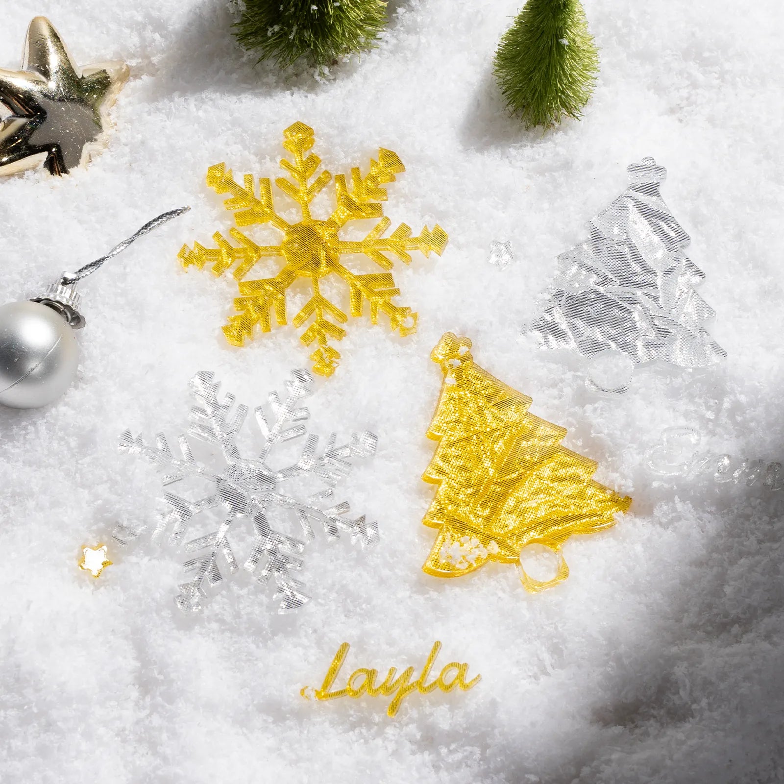 Xtool acrylic plexiglass sheet metallic mesh laser cutting christmas decor