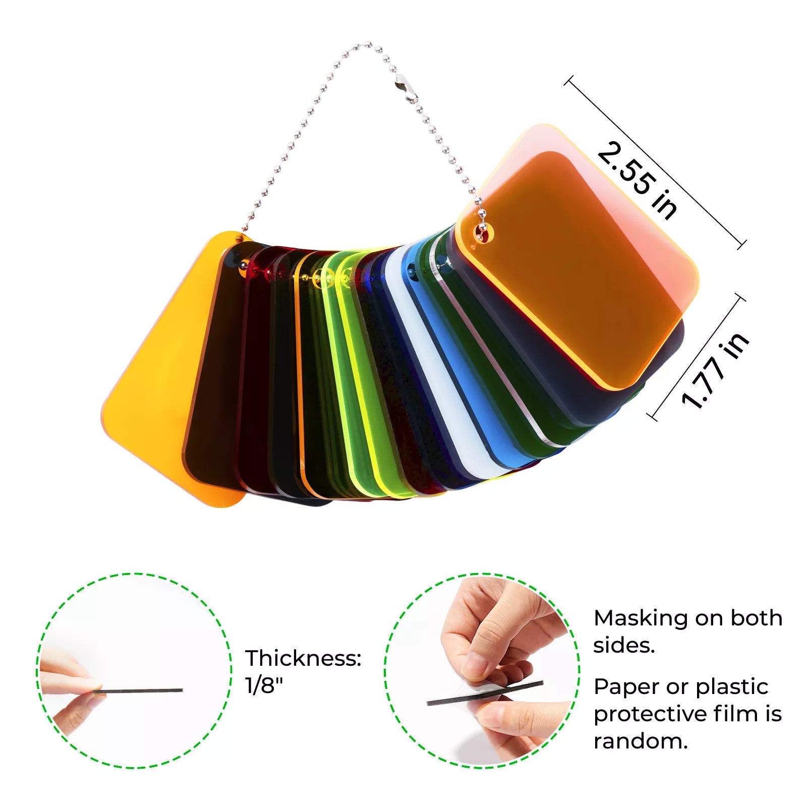dimensions of clear colored sheets for laser cutting