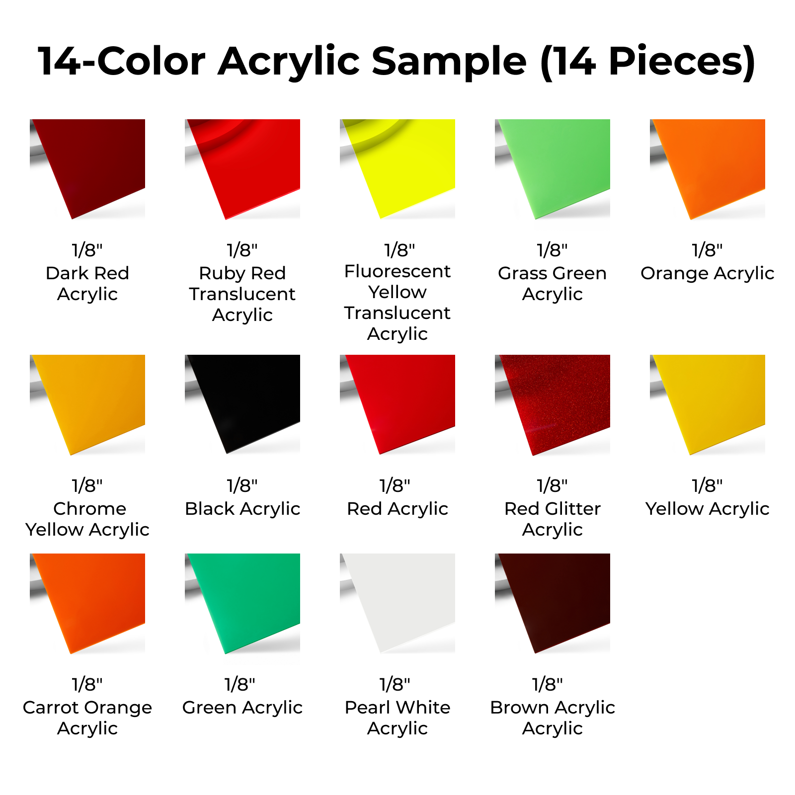 acrylic sheets with different color options for laser cutting