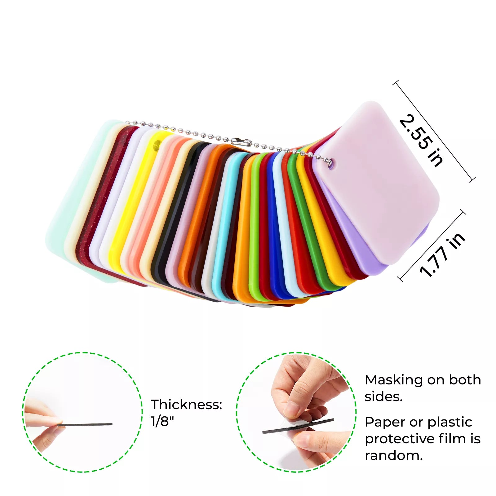 dimensions of colored acrylic sheets for laser cutting