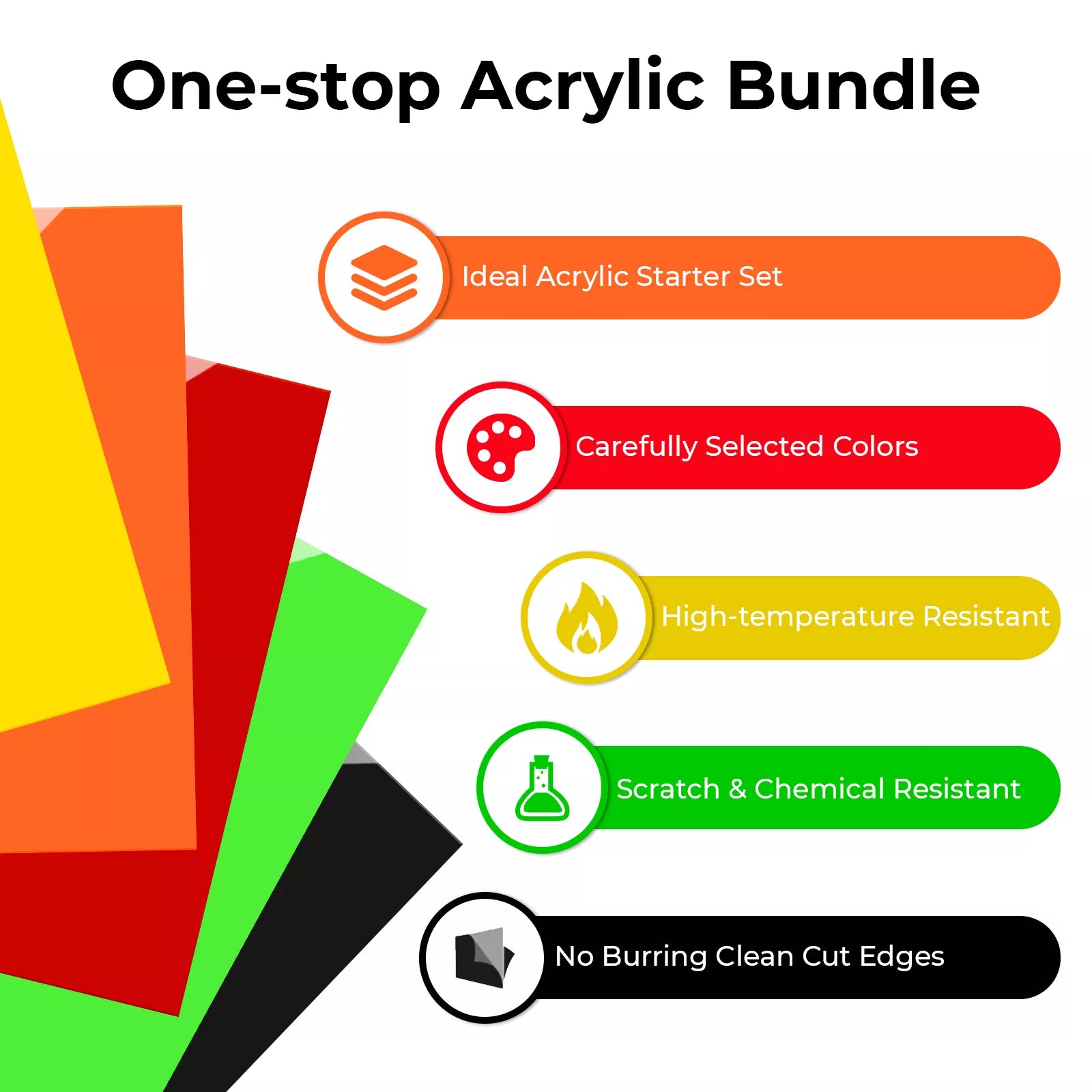 Xtool colored acrylic sheets trial kit bundle features