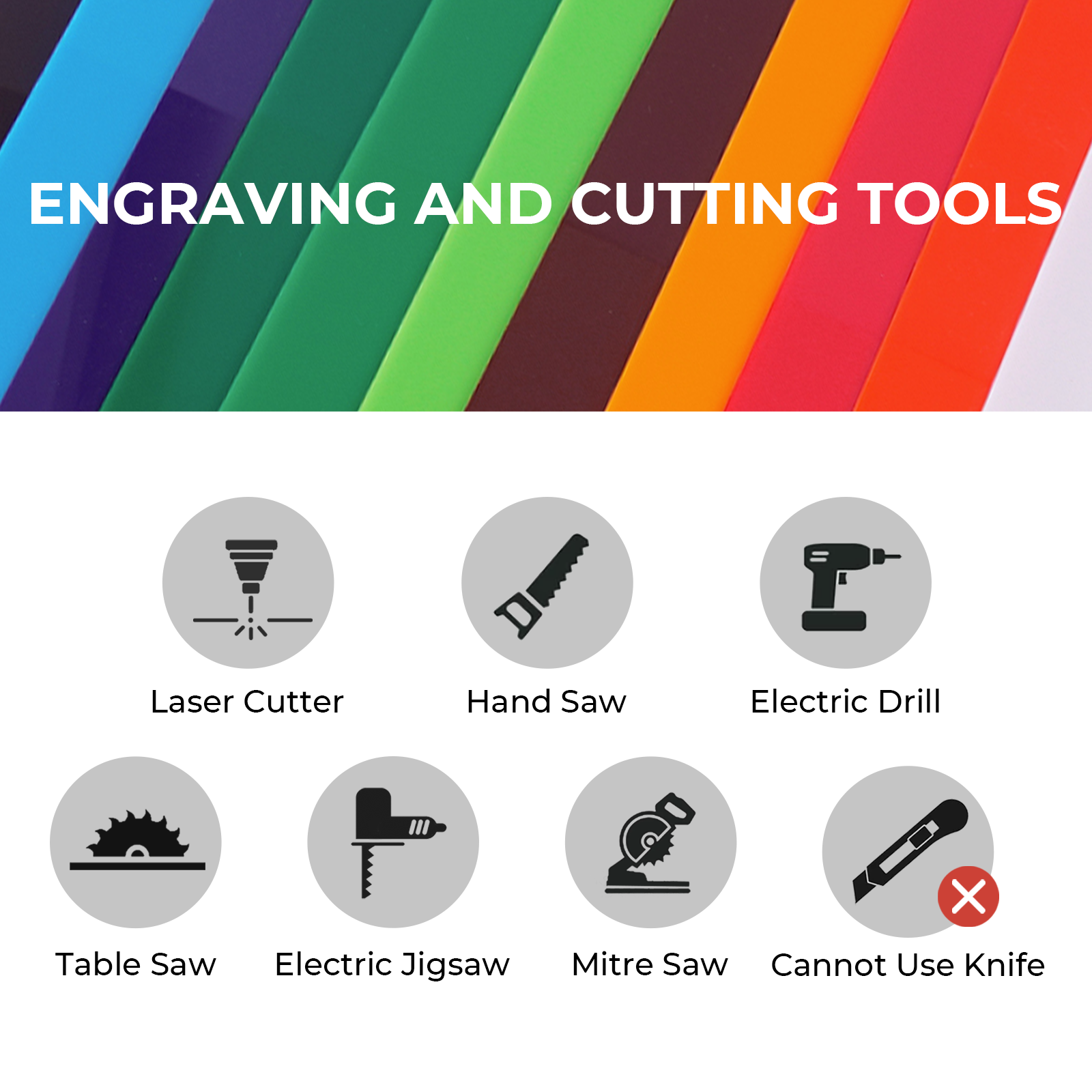 Xtool colored acrylic sheets trial kit cutting tools
