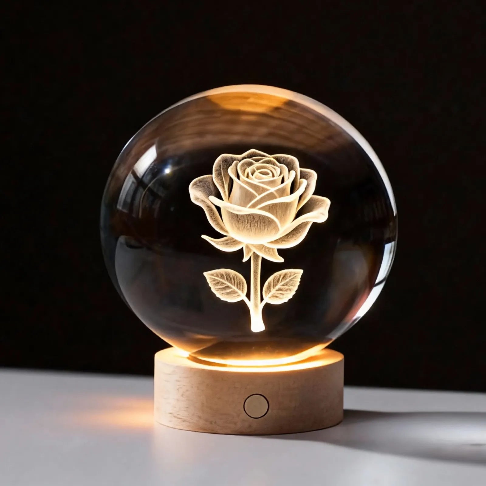 Xtool custom crystal ball with a light base flower