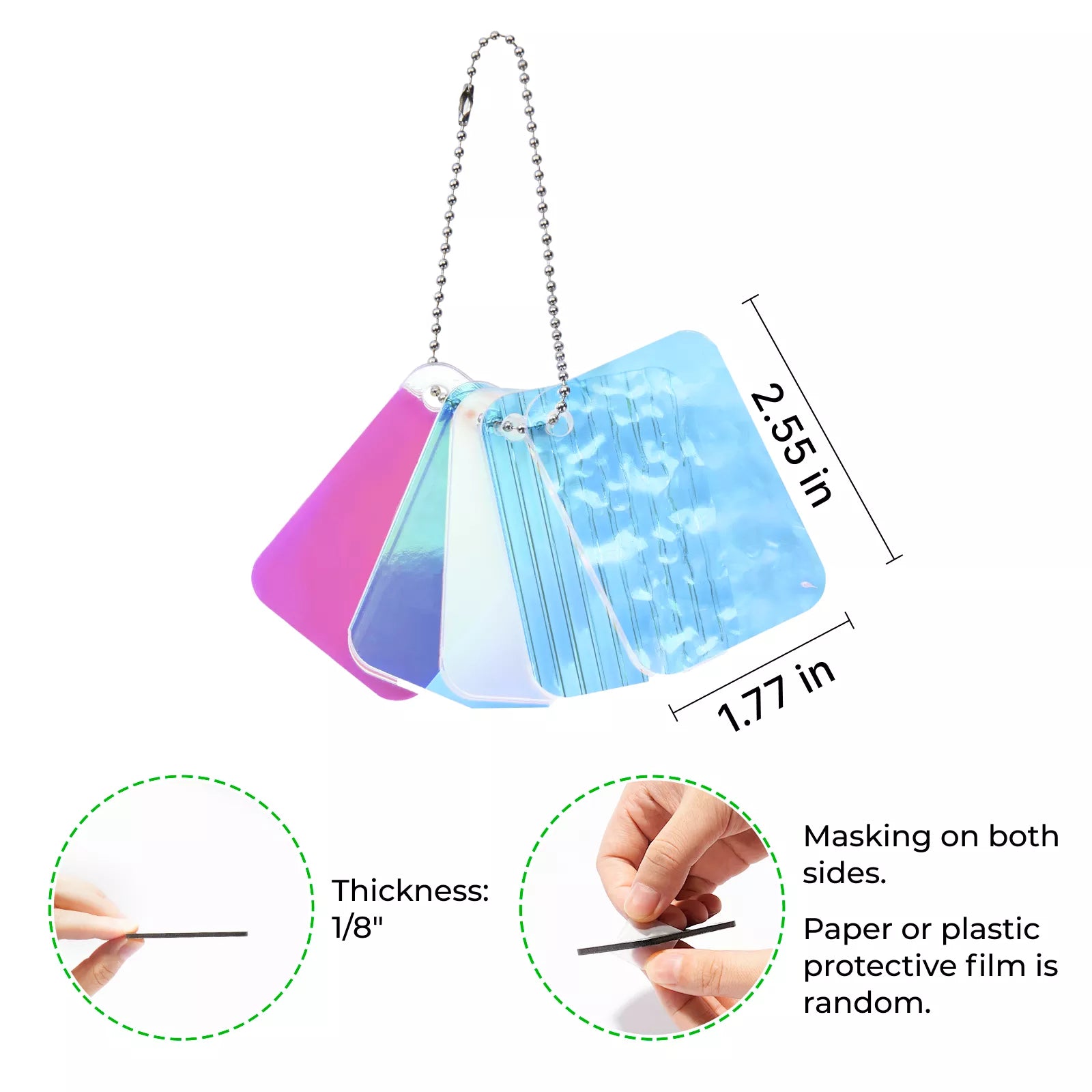 Xtool iridescent colored acrylic sheets laser cutting dimensions
