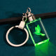 laser engraved crystal keychain with bird