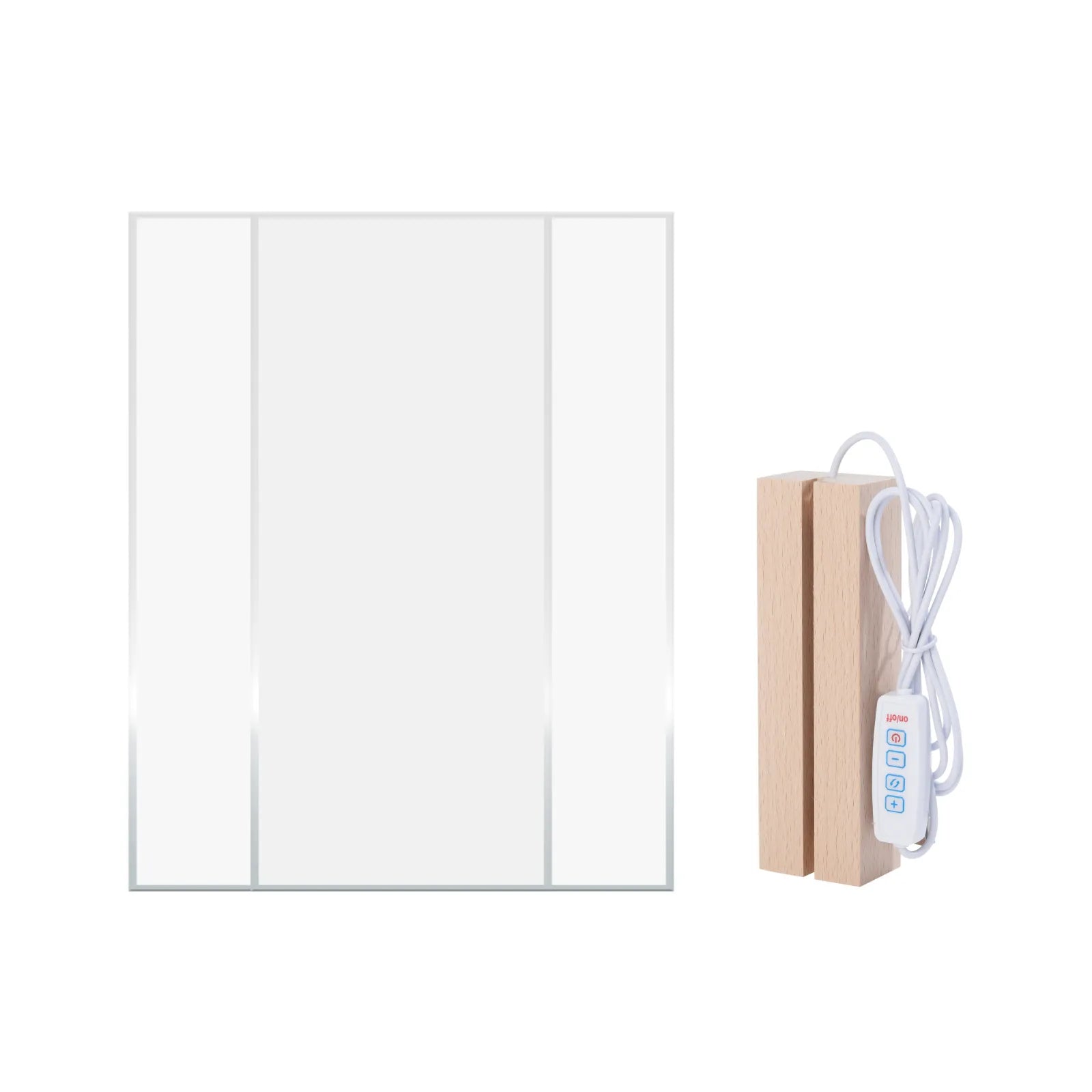 rechargeable rubber wood LED light base for acrylic sheets display