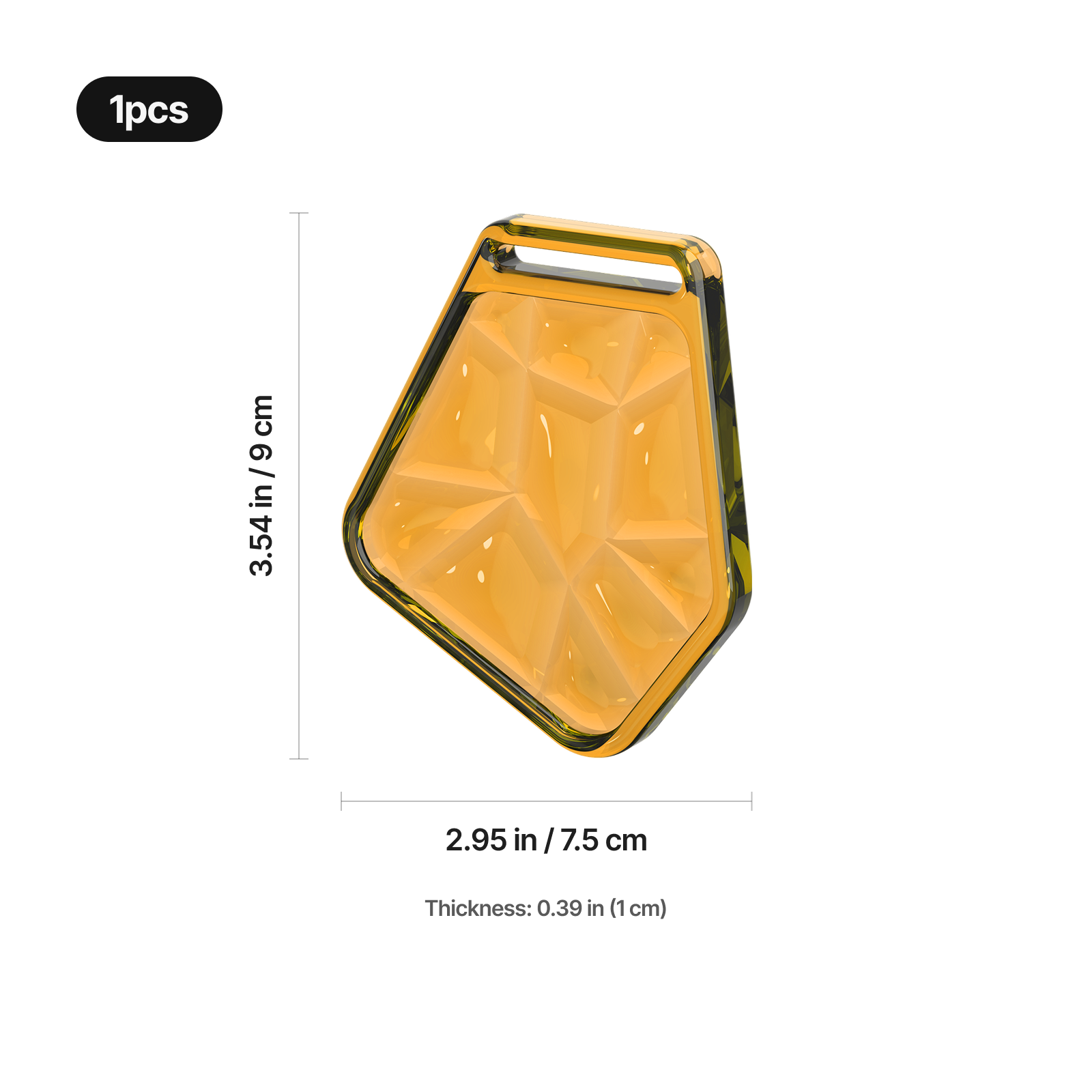 Yellow geometric glass medal 04 1
