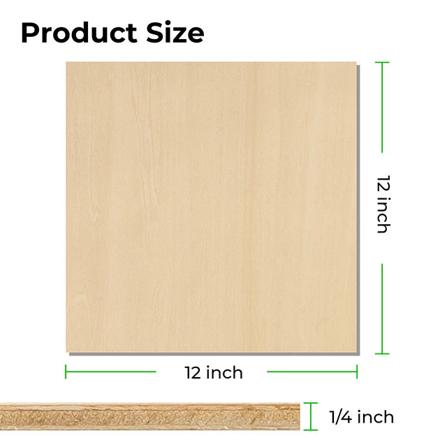 Thin Basswood Sheets, Wood Squares for Crafts 10x10, 3mm Plywood for Laser  Cutting, Wood Burning (8 Pack)