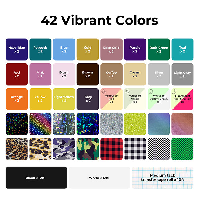 Kit vinile per trasferimento termico (60 pezzi + 3 rotoli)