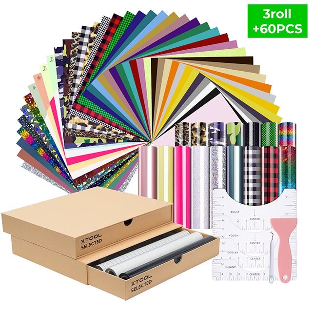 Heat Transfer Vinyl Kit (60pcs+3roll)