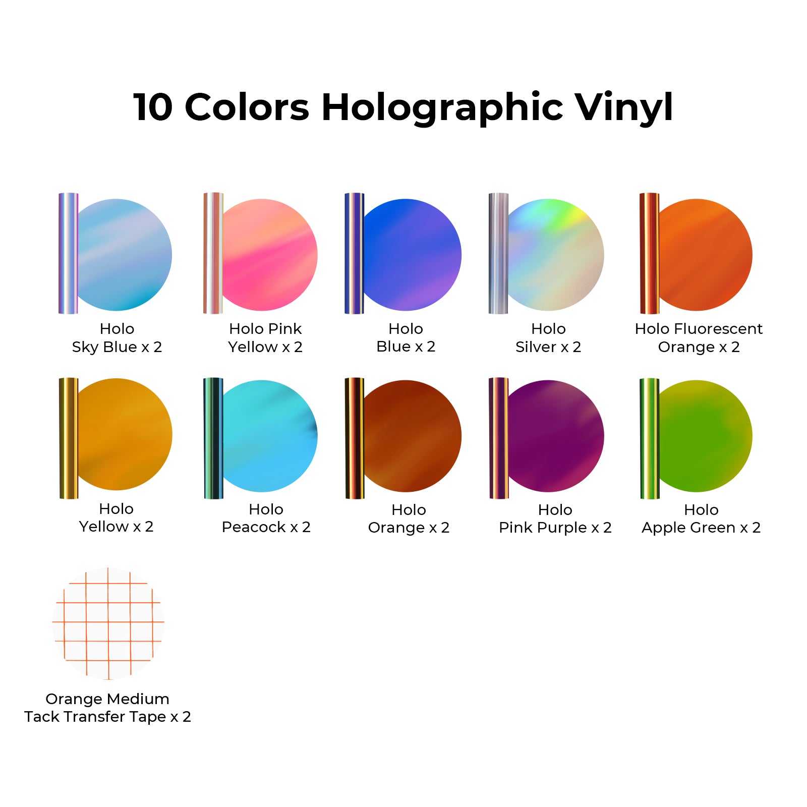 Holographic Self-adhesive Vinyl (20pcs)