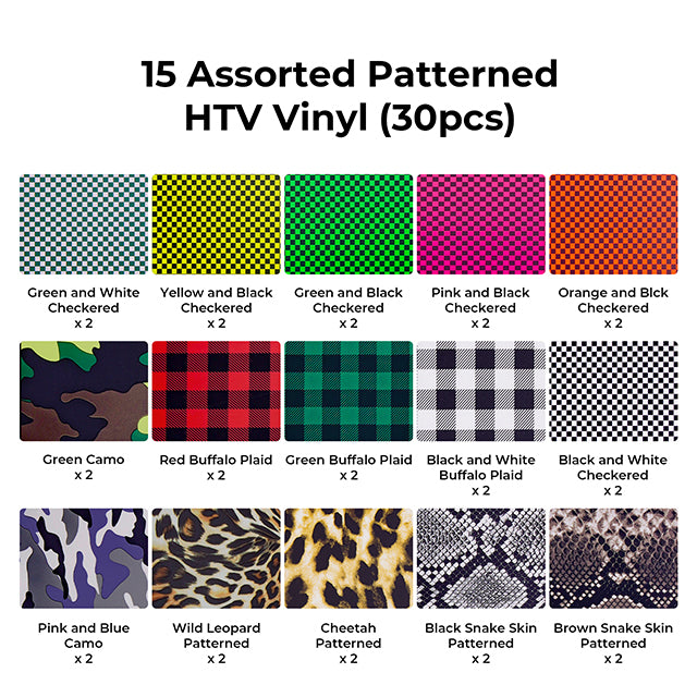 Patterned Heat Transfer Vinyl (30pcs)